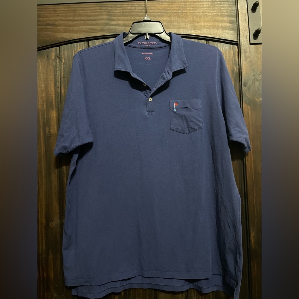 B. Draddy LIAM POLO Mens Medium Short Sleeve Stretch Pima Cotton regal blue